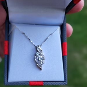 White Sapphire Necklace in Sterling Silver